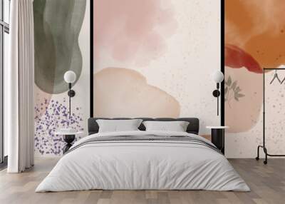 collection of abstract pastel watercolor paintings for display Wall mural