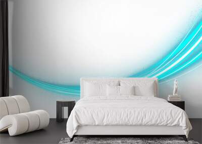 Curve light effect of blue line. Wall mural