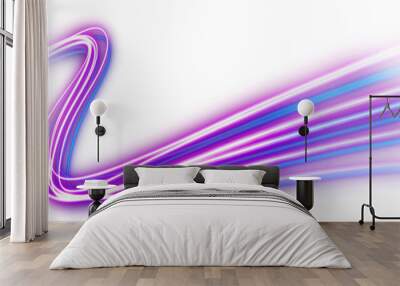 pink and blue Neon Speed Lines Illustration Wall mural