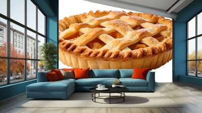 Tasty homemade apple pie on transparent background Wall mural