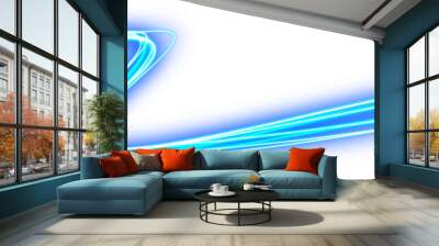 wavy blue light line futuristic element Wall mural