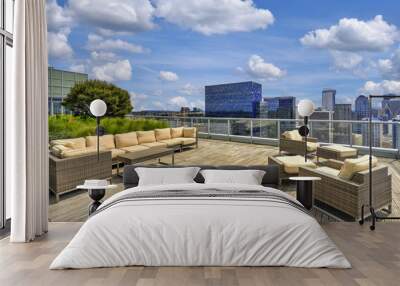 Beautiful view of Sky lounge on the roof of Apartment building. Wall mural