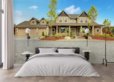 Large farm country house with gravel driveway Wall mural