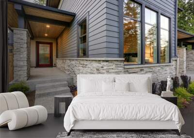 Luxurious home design with modern curb appeal in Bellevue. Wall mural