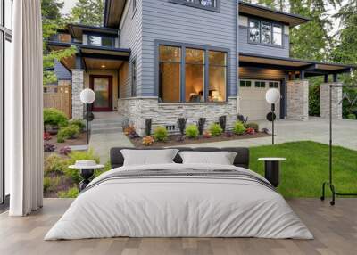 luxurious home design with modern curb appeal in bellevue. Wall mural