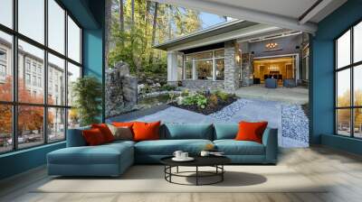 Luxurious new construction home exterior Wall mural