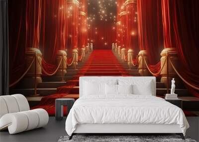 Hollywood red carpet event with vip entrance, night award show Wall mural