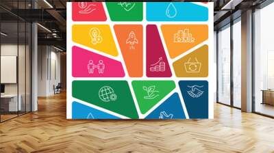 Icons Set .Sustainable Development Goals. Vector EPS Wall mural