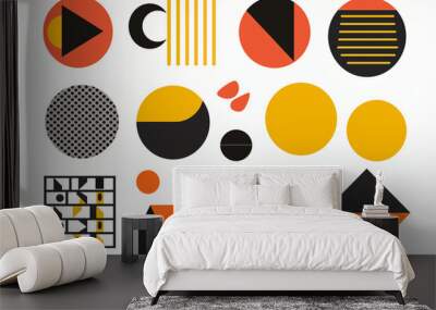 abstract background with different colorful shapes Wall mural