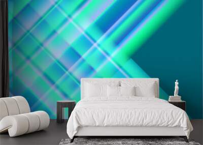 Abstract colored glowing lines on a dark background, light effects. Vector illustration. Wall mural