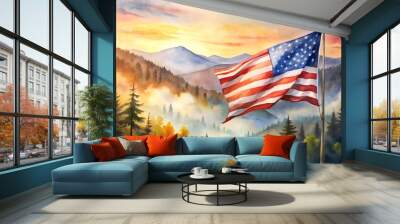 American flag Wall mural