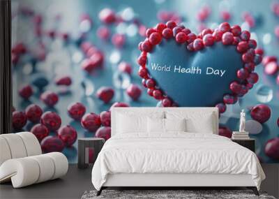 Holiday postcard for World Health Day. With the text 