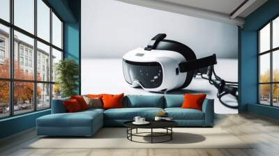 Virtual glasses on a plain background Wall mural