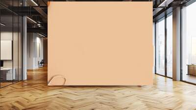 Banner made with baking ingredients and cooking utensil with copy space on light brown background. Template for your cooking design. Top view Flat lay Copy space Wall mural