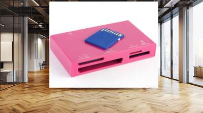 pink card reader and memory card 2 Wall mural