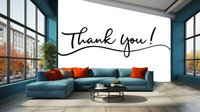 beautiful text Thank You on a transparent background Wall mural