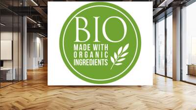 Bio organic ingredients vector label Wall mural