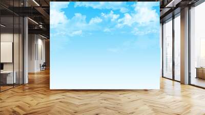 Blue sky background with white clouds. Wall mural