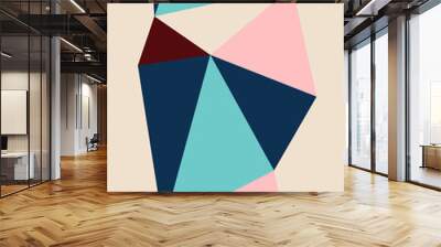 Bright abstract geometric background from triangles. Unusual color forms for your message. Business or technical presentation, app cover template. Vector n Wall mural