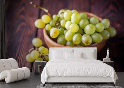 Bunch of green ripe grapes Wall mural