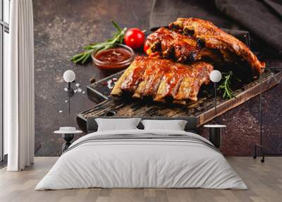 Roasted barbecue pork ribs Wall mural