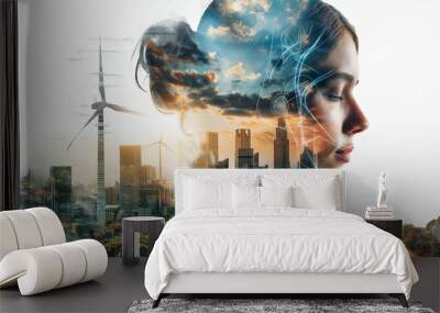 Clean energy on a white background. The concept of a clean planet. For The Design. Wall mural