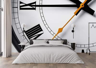 clock hands, seconds and hours Wall mural