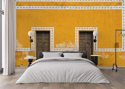 Colonial city of Izamal. Yellow City in Mexico. The beautiful colonial city of Izamal in the Yucatan state of Mexico Wall mural