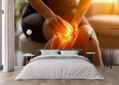 Common causes of knee joint pain: injuries, cartilage wear, inflammation Wall mural