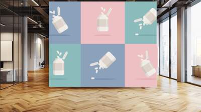 Medicine bottle colorful vector illustration. Suitable for banners, cards, posters.  Wall mural