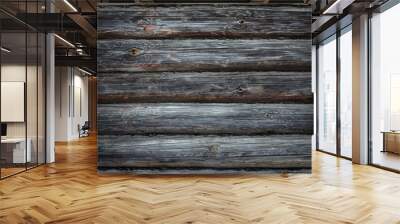 grey old wooden log wall as a rustic background Wall mural