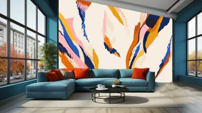 Hand drawn contemporary abstract print. Creative collage seamless pattern. Fashionable template for design. Wall mural