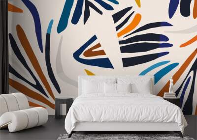 Hand drawn contemporary abstract print. Modern fashionable template for design. Wall mural