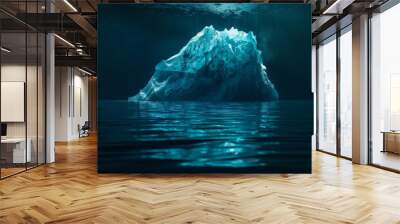 Iceberg ice on dark background sea wallpaper Wall mural