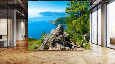 Lake Baikal, view from Chersky peak at Angara river Wall mural