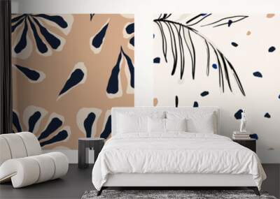 Minimalist contemporary trendy abstract pattern set. Fashionable template for design. Modern style.  Wall mural