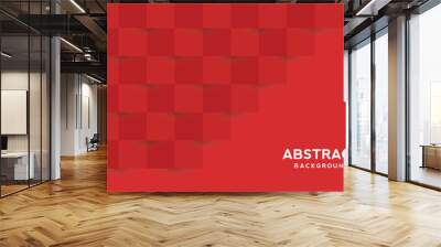 Modern abstract red geometric background. Wall mural