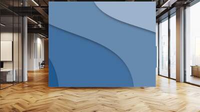 Modern vector background in blue paper cut style, web banner for business presentations. Wall mural