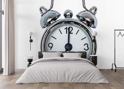 Alarm clock. Isolated on white. Wall mural