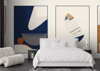 Set of minimalist abstract aesthetic composition illustrations. Modern style wall decor. Collection of contemporary artistic posters. Wall mural