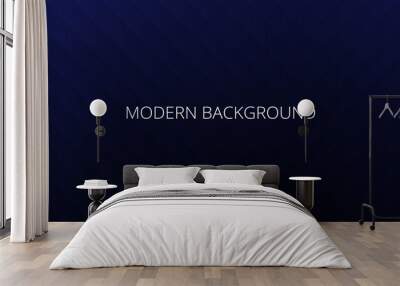 Black abstract background with dark blue checkered texture, modern geometric pattern	 Wall mural