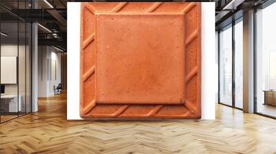 Single Terracotta Tile With Diagonal Border. Generative AI Wall mural