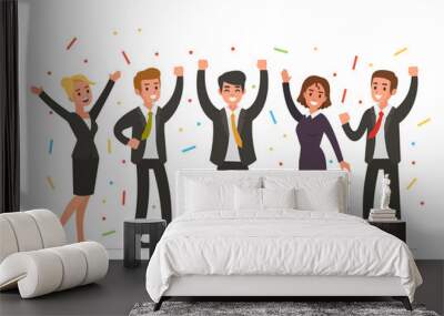 happy business people Wall mural