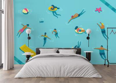 swimming Wall mural