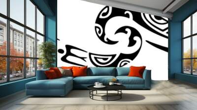 Tattoo Maori design. Ethnic decorative oriental ornament. Art tribal tattoo. Vector sketch of a tattoo Maori. Wall mural