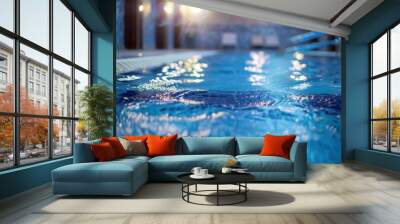 Water in swimming pool background horizontal composition  Wall mural