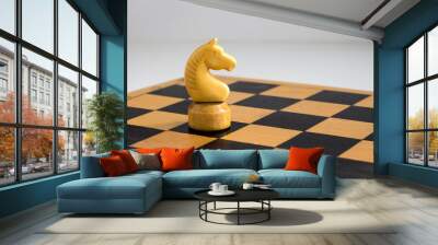 white chess knight on the Board Wall mural