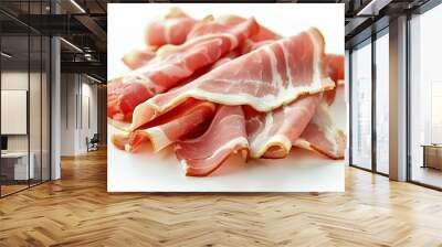 White Ham isolated on white. Ingredients for cooking.  Wall mural