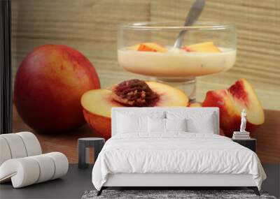 Yogurt with nectarine,Easy diet Breakfast Wall mural