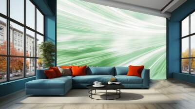 Abstract green light streaks on a soft radiant background Wall mural